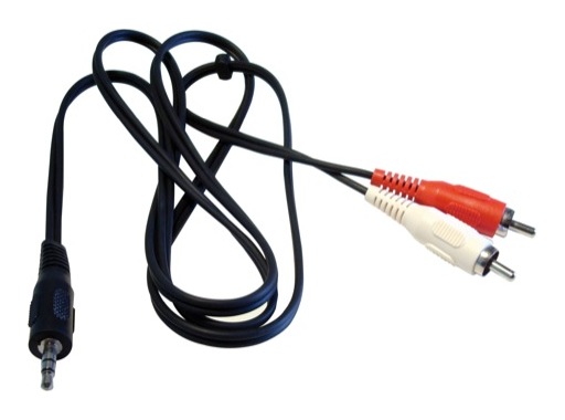 Cordon &bull; 2 RCA m&acirc;le / Jack 3,5 Lg 1,50m