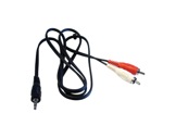 Cordon • 2 RCA mâle / Jack 3,5 mâle stéréo Lg 2,50m-cables-moules