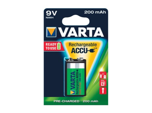 VARTA • Pile rechargeable 6F22 Accu R2U 9V 200 mAh blister x 1