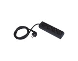 Quadruplette noire • 10/16A 250V CE, câble 1,50m-multiprises
