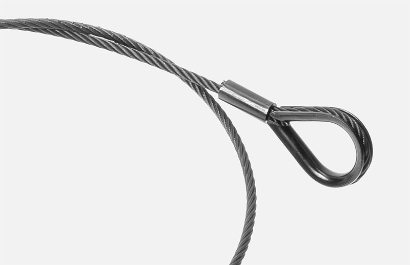 Elingue câble acier 10 mm - gaine transparente - CMU 1 T - 0,5 m